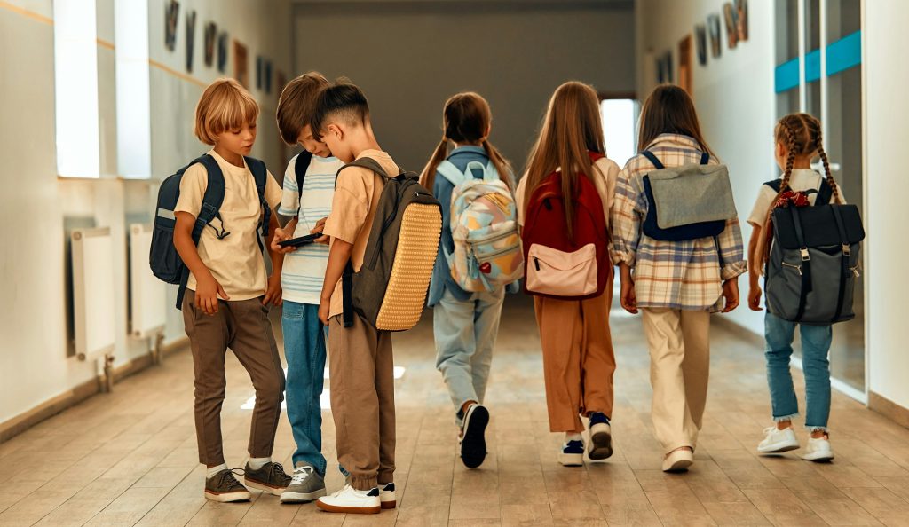 Children learning in a school classroom